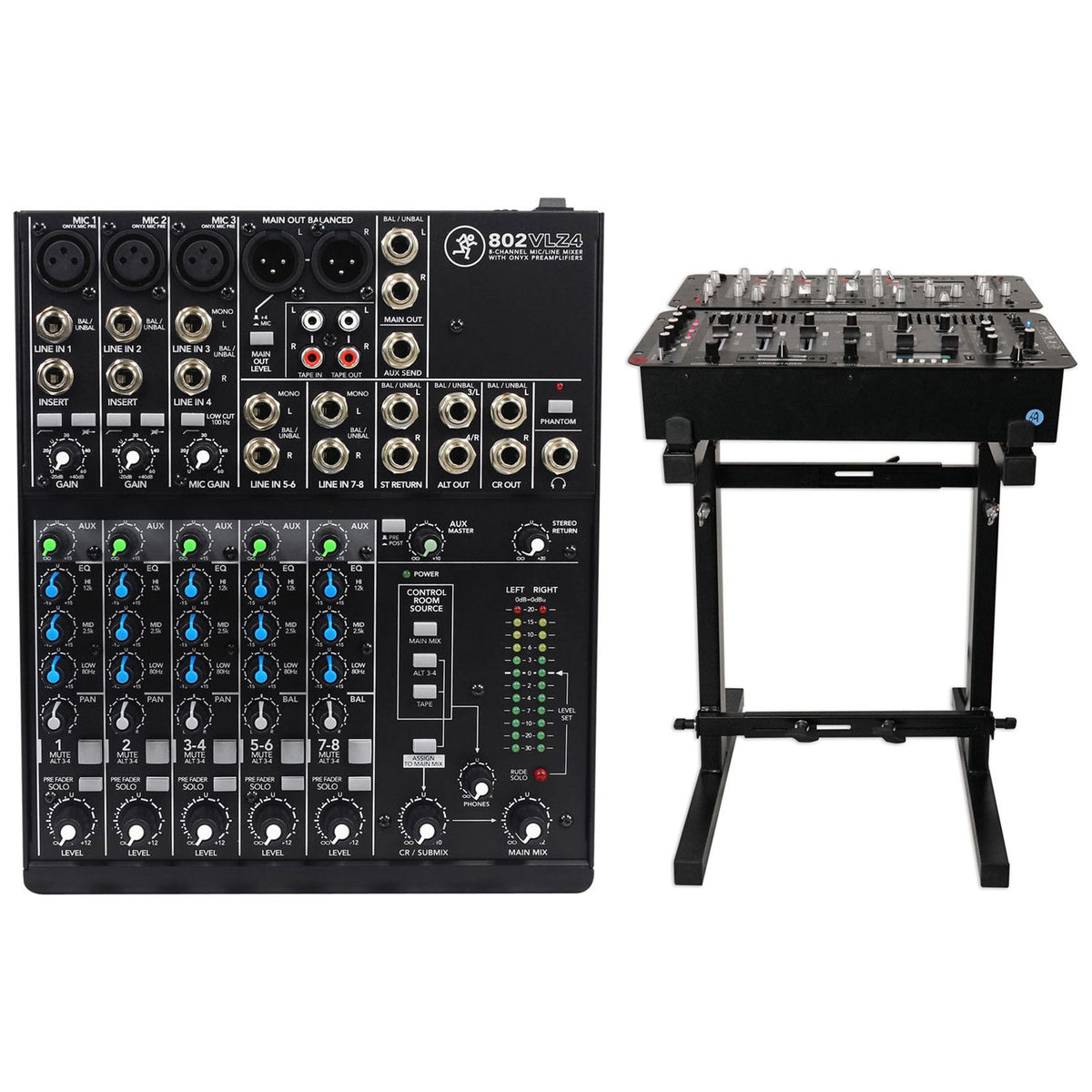 802VLZ4 8-Channel Mixer & Portable Mixer Stand