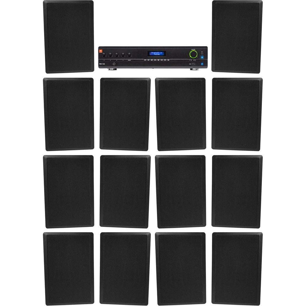 VMA1120 Commercial Amplifier + (14) RockSlim 5.25" Black Wall Speakers
