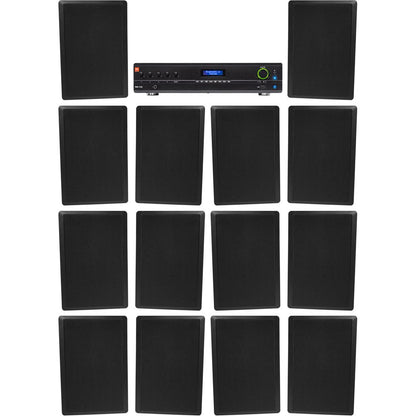 VMA1120 Commercial Amplifier + (14) RockSlim 5.25" Black Wall Speakers