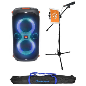 JBL PARTYBOX 110 Karaoke Machine System w/Wired Microphone+Tablet/Mic Stand