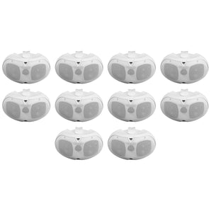 10) Rockville D4-70 White Dual 4" 70v Commercial/Restaurant Wall Mount Speakers