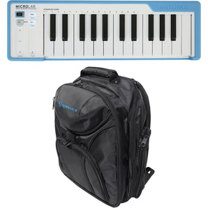Arturia MicroLab Blue Music Production MIDI 25-Key Keyboard Controller+Backpack