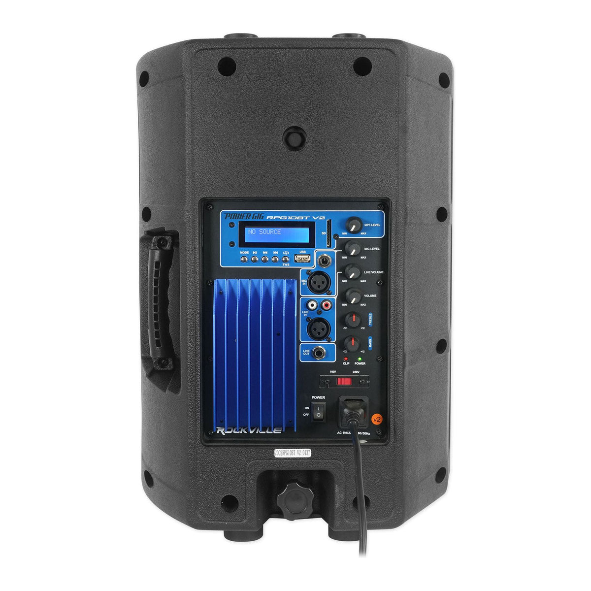 (2) RPG10BT 10" Powered 600W DJ PA Speakers + Bluetooth + LED Stands + Cables