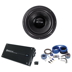 Rockville Destroyer 15D2 15" Competition Car Subwoofer+Mono Amplifier+Amp Kit