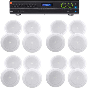 JBL VMA260 60w 8-Input Amplifier+(16) 8" JBL Speakers For Restaurant/Bar/Cafe