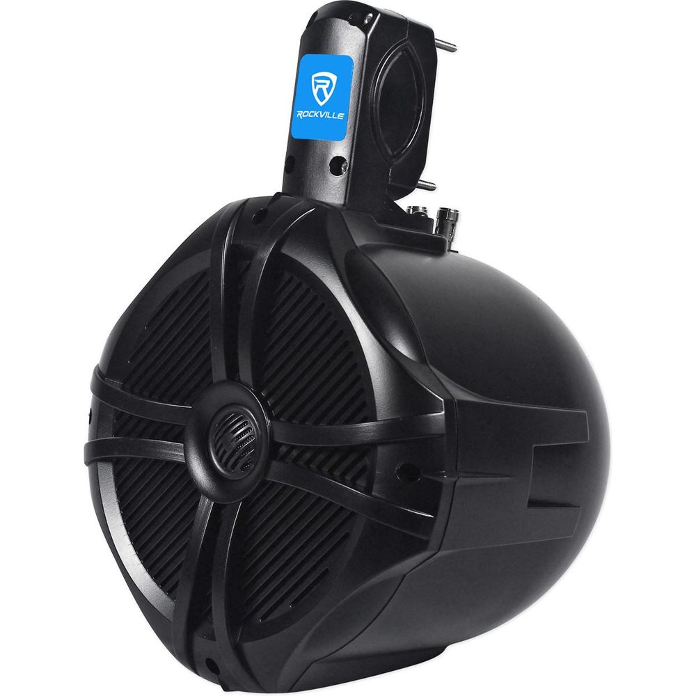 (2) Rockville RWB80B 8" Black 600 Watt Marine Wakeboard Tower Speakers+Covers