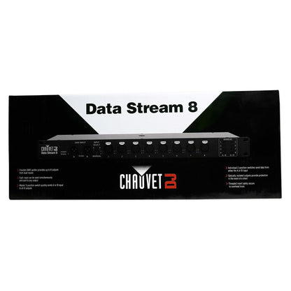 Chauvet Data Stream 8 DMX Splitter To Distribute+Boost Signals, 2-Ins, 8-Outputs