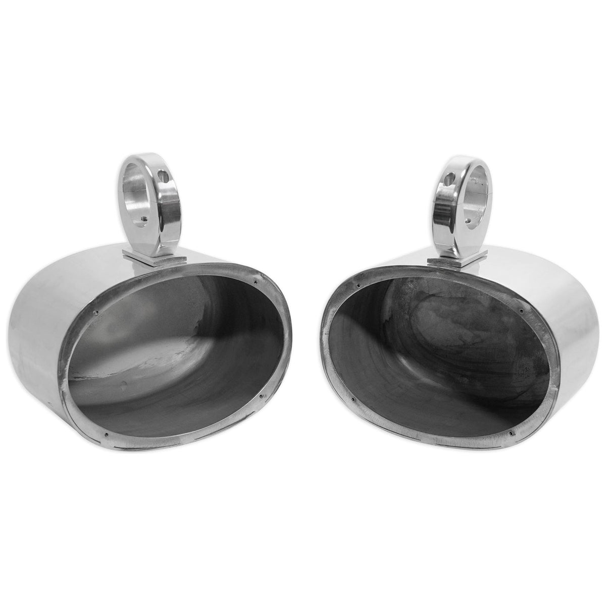 (4) MAC69S 6x9" Silver Aluminum Wakeboard Tower Speaker Pods+Covers