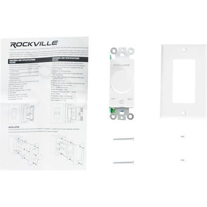 2-Room Home Audio Receiver+(4) White 3.5" Cube Speakers+Wall Controls