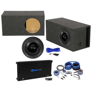 Rockville Destroyer 12D1 12" Competition Car Subwoofer+Vented Box+Amplifier+Kit