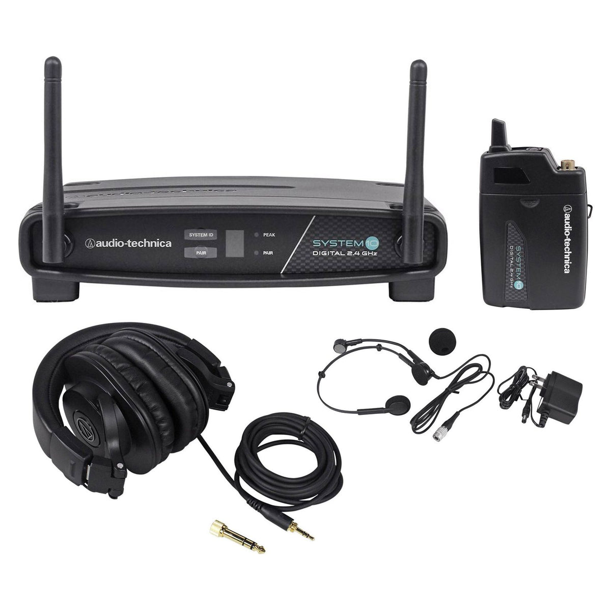 ATW-1101/H Wireless Headset Mic System with ATH-M30X Studio Headphones