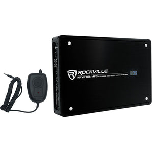 (4) Rockville 8" Black Marine Wakeboard LED Speakers+Receiver+Amplifier+Amp Kit