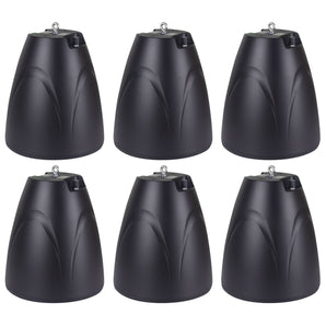 (6) Rockville PEN-65T Black 6.5" 70V Hanging Pendant Speakers For Restaurant/Bar
