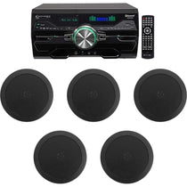 DV4000 4000W Bluetooth Home Theater DVD Receiver w/(6) 5.25" Black Ceiling Speakers