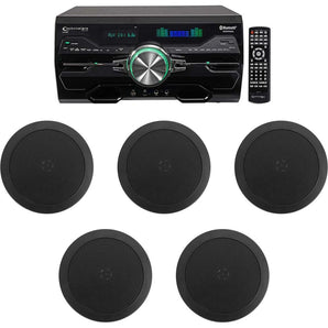 DV4000 4000w Bluetooth Home Theater DVD Receiver+5) 5.25" Black Ceiling Speakers