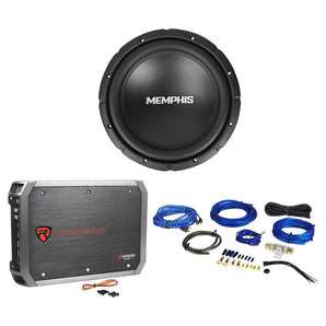 Memphis Audio SRX1240 12" 500w SRX Car Subwoofer Sub+Amplifier+Amp Wire Kit