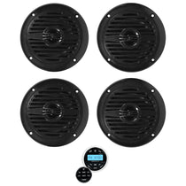 MS40B Black 4" Marine Speakers 2-Pack + RGHR2 Gauge Receiver Bundle