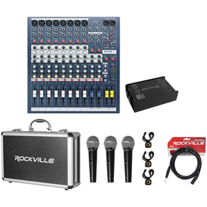 Soundcraft EPM8 8 Mono+2 Stereo Channel 2 Bus Recording/Live Mixer+DI Box+Mics