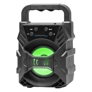 Technical Pro Portable Rechargeable Compact Bluetooth Speaker w/ LED's USB/FM/TF