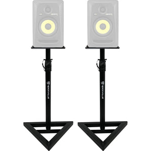 2 Rockville Adjustable Studio Monitor Speaker Stands For KRK ROKIT 5 G3 Monitors