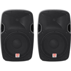 (2) Rockville SPGN128 12" Passive 2400 Watt DJ PA Speakers ABS Cabinets 8-Ohm