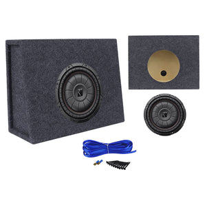 Kicker 43CVT102 COMPVT 10" 800w Shallow Subwoofer+Sealed Slim Sub Box Enclosure