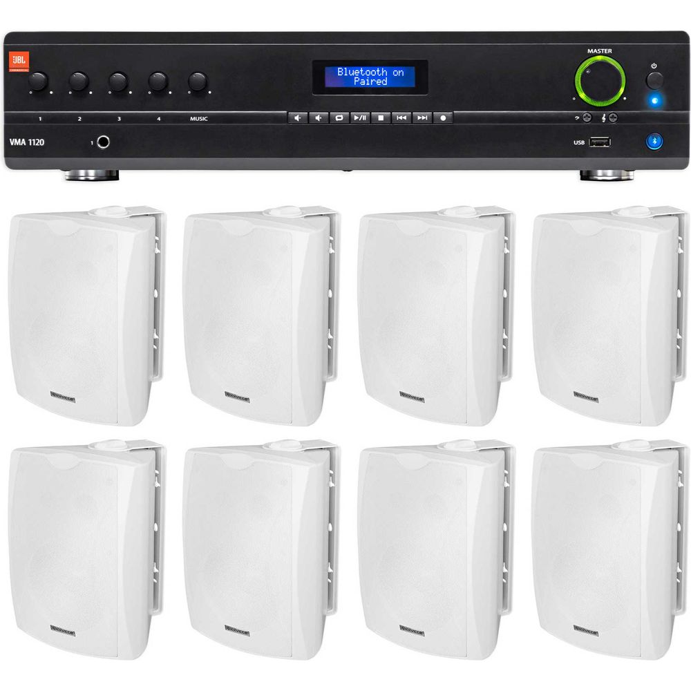 VMA1120 Commercial Amplifier + (8) WET-6W 6.5" Wall Speakers