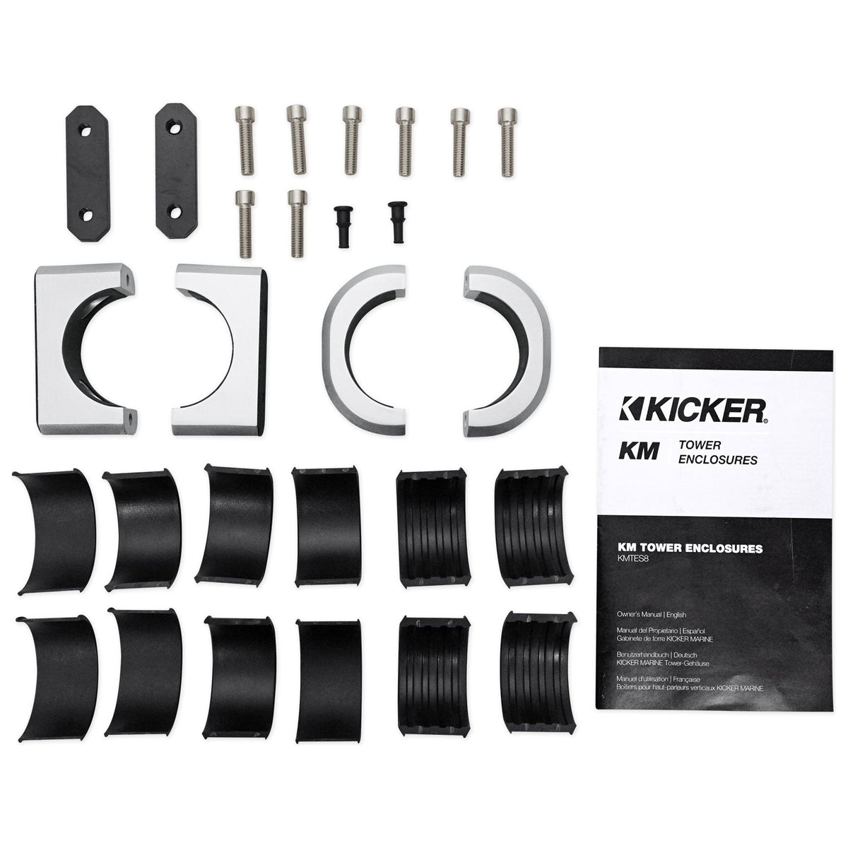 KM654L 6.5" Marine LED Speakers + White Wakeboard Tower Enclosures