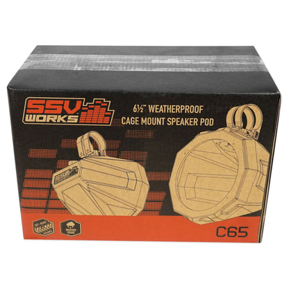 6.5" Roll Cage Speaker Pods With 1.85" Clamps (Pair)