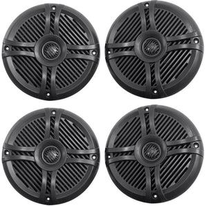 (4) Rockville RMSTS65B 6.5" 1600w Waterproof Marine Boat Speakers 2-Way Black