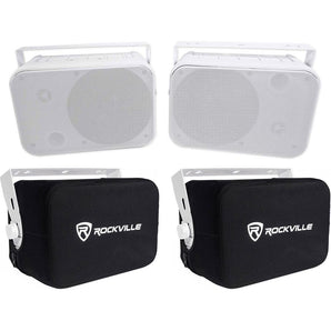 (2) Rockville HP65S-8 6.5" Outdoor Patio Backyard Speakers w/Waterproof Covers