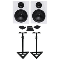 (2) DPM5W 5.25" 300W Active Studio Monitors + Monitor Stands + Isolation Pads