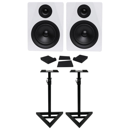 (2) DPM5W 5.25" 300W Active Studio Monitors + Monitor Stands + Isolation Pads