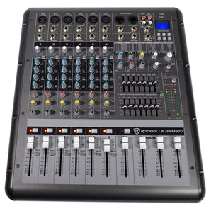 Rockville RPM870 8-Channel 6000w Powered Mixer, USB, Effects For Church/School