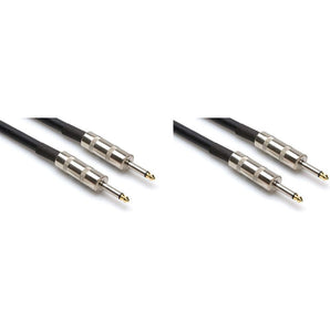 (2) Hosa SKJ-420 14 Gauge AWG 20' Foot 1/4" TS To 1/4" TS Speaker Cables Pair