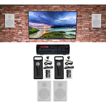 MM2000BT Bluetooth Karaoke Machine System + (4) 5.25" White Speakers