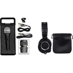 Audio Technica ATH-M50X Pro Studio Monitor Headphones W/ Case+Mic+Case+Cable