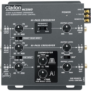 Clarion MCD360 3 Way Electronic Crossover 6 Channel, Bass Remote Car Audio