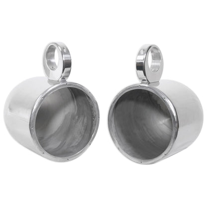 MAC80S 7.7" Silver Aluminum Wakeboard Tower Speaker Pods+Covers