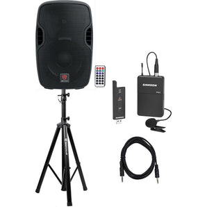 Rockville 10" Church/School Audio Visual Speaker Sound System w/ Lavalier Mic