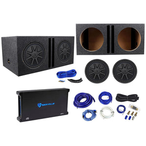 2) Kicker 44CVX122 CVX 12" 3000w Car Subwoofers+Vented Sub Box+Amplifier+Amp Kit