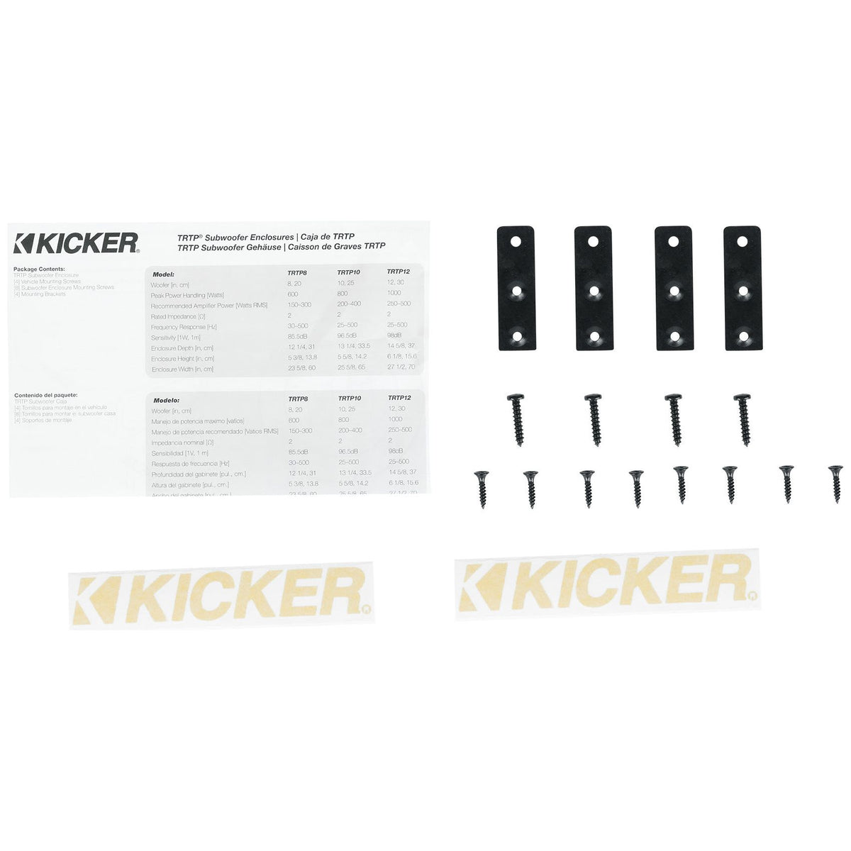 KICKER 48TRTP122 TRTP 12" 1000w Down Firing Subwoofer Enclosure+Passive Radiator