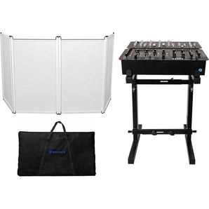 Rockville RFAAW DJ Event Facade Light Weight Booth+Travel Bag+Scrim+Mixer Stand