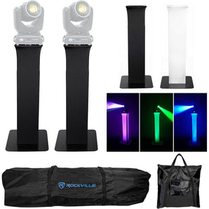 Pair Totem Stands+Black+White Scrims For 2) American DJ Vizi Beam 5RX Lights