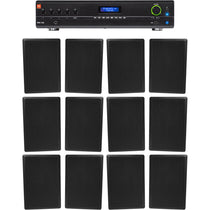 VMA1120 Commercial Amplifier + (12) RockSlim 5.25" Black Wall Speakers