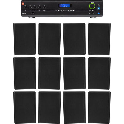 VMA1120 Commercial Amplifier + (12) RockSlim 5.25" Black Wall Speakers