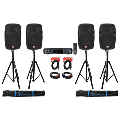 SPGN128 12" 4-Pack + RPA60BT Bluetooth Amplifier Bundle