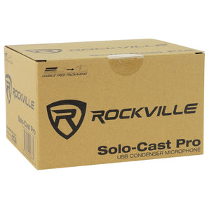 Rockville Solo-Cast Pro USB Microphone w/Recording Interface+Stand+Headphones