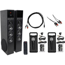 Rockville All-in-one Bluetooth Home Theater/Karaoke Machine System with (2) Mics