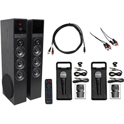 Rockville All-in-one Bluetooth Home Theater/Karaoke Machine System with (2) Mics